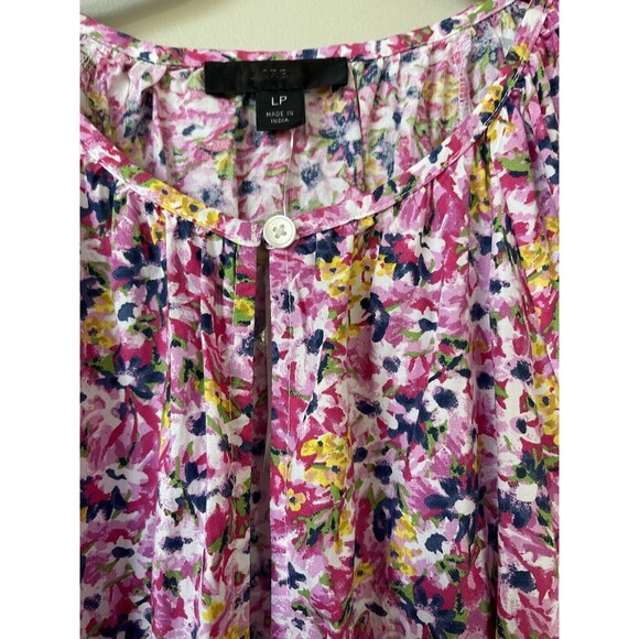 J Crew Puff Sleeve Smocked Midi in Pink Floral Fields Preppy Dress Size L NWT - Picture 8 of 16